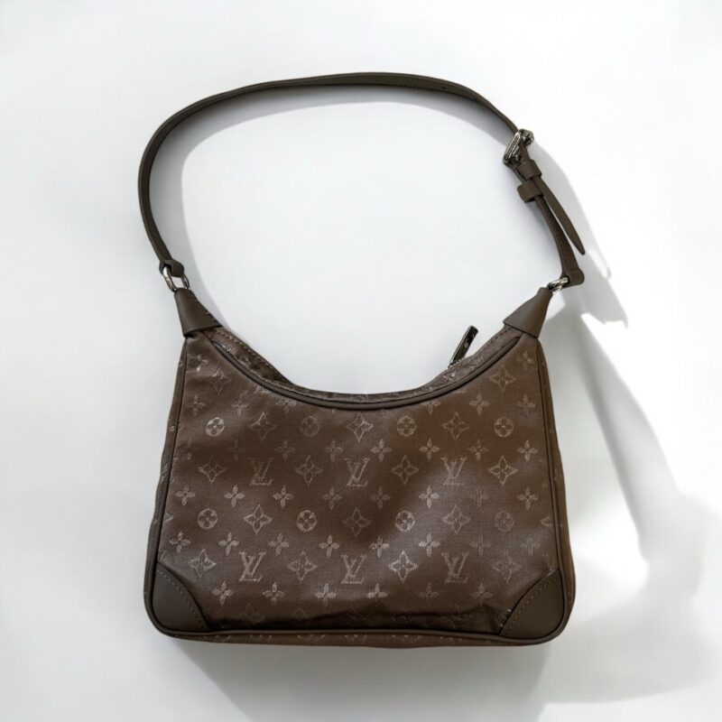 sac à main Louis Vuitton Boulogne mini en toile monogram Idylle beige